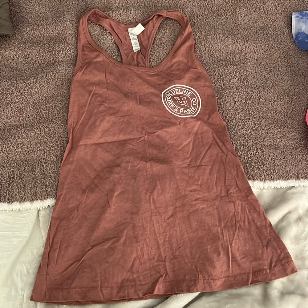 Blue line Surf & Paddle Co race back tank top